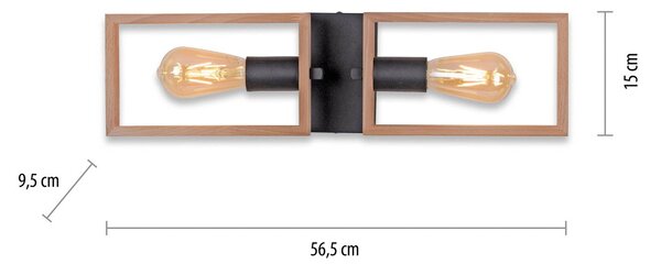 JUST LIGHT. GmbH Lampa sufitowa Frame, możliwość ściemniania, jasne drewno, salon / jadalnia, drewno