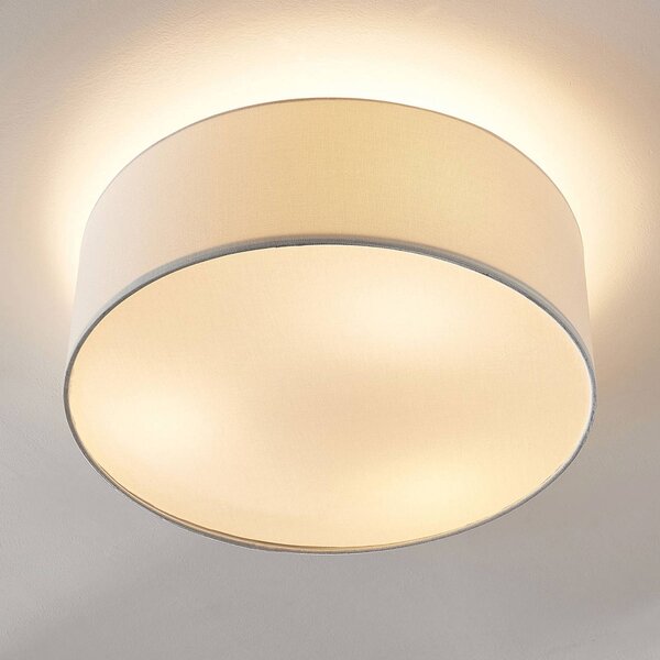 Lampa sufitowa Mariat Lindby, możliwość ściemniania, biały / opal, salon / jadalnia, tkanina / materiał / jedwab, nowoczesny