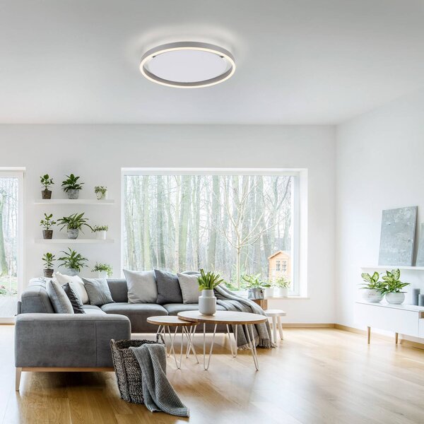 JUST LIGHT. GmbH Lampa sufitowa LED Ritus, możliwość ściemniania, aluminiowy / szary / cynkowy, salon / jadalnia, aluminium, nowoczesny