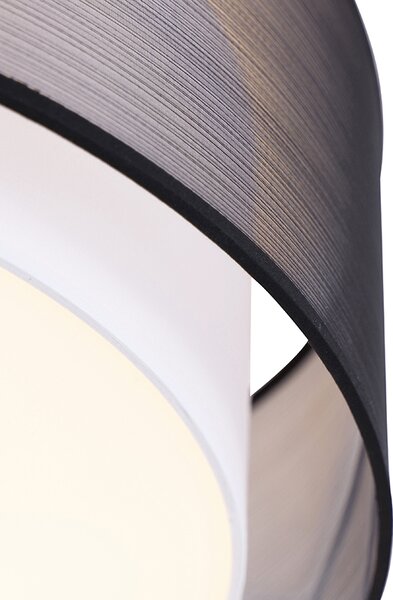 Nowoczesna lampa sufitowa czarna z białym 50 cm 3-światła - Drum Duo Oswietlenie wewnetrzne