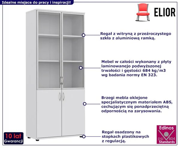 Biały zamykany regał biurowy D3-T56