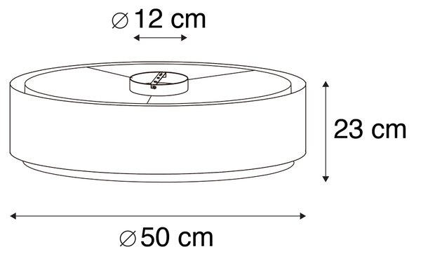 Nowoczesna lampa sufitowa czarna z białym 50 cm 3-światła - Drum Duo Oswietlenie wewnetrzne