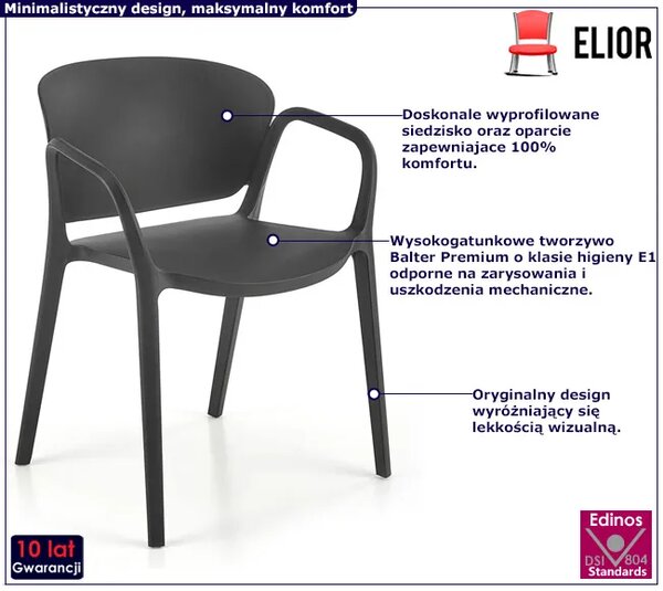 Minimalistyczne czarne ogrodowe krzesło C3-G41