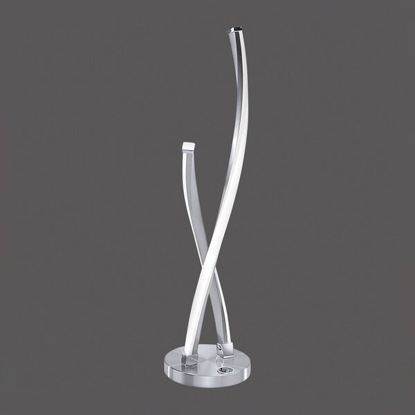 Paul Neuhaus Lampa stołowa LED Polina, możliwość ściemniania, aluminiowy / szary / cynkowy, salon / jadalnia, metal, nowoczesny