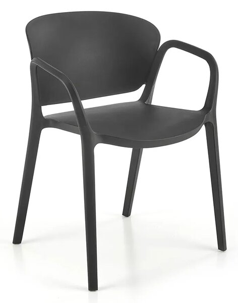 Minimalistyczne czarne ogrodowe krzesło C3-G41