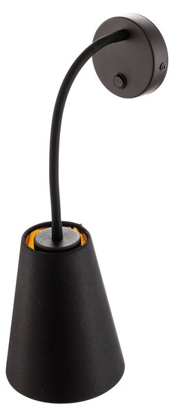 Kinkiet Wire TK Lighting, czarny, salon / jadalnia, tkanina / materiał / jedwab, nowoczesny