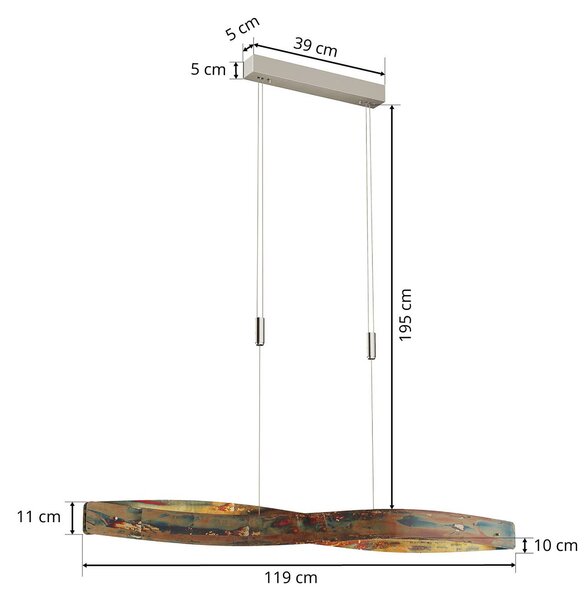 Lampa wisząca Lian Quitani, możliwość ściemniania, brązowy / rdzawy, salon / jadalnia, aluminium, design