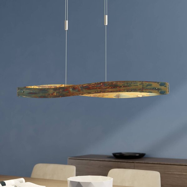 Lampa wisząca Lian Quitani, możliwość ściemniania, brązowy / rdzawy, salon / jadalnia, aluminium, design