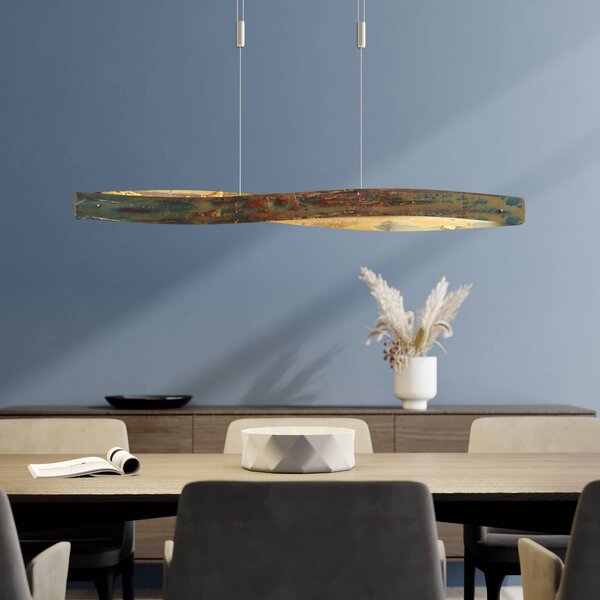 Lampa wisząca Lian Quitani, możliwość ściemniania, brązowy / rdzawy, salon / jadalnia, aluminium, design