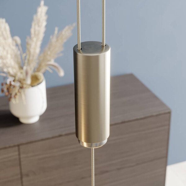 Lampa wisząca Lian Quitani, możliwość ściemniania, brązowy / rdzawy, salon / jadalnia, aluminium, design