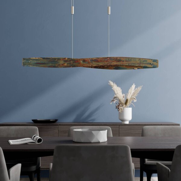 Lampa wisząca Lian Quitani, możliwość ściemniania, brązowy / rdzawy, salon / jadalnia, aluminium, design