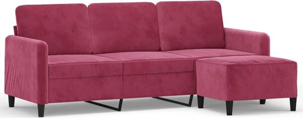 Sofa 3-osobowa z podnÃ³Å¼kiem winna czerwieÅ 180 cm, aksamit