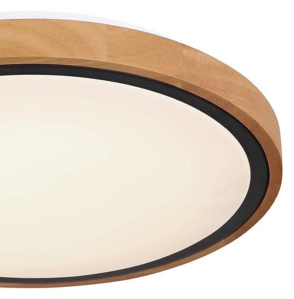 Globo Lampa sufitowa Bruno, jasne drewno, salon / jadalnia, drewno