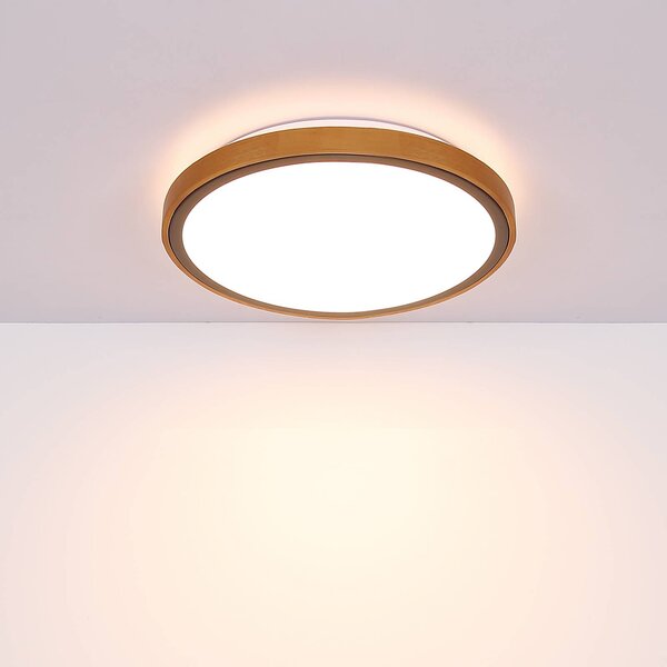 Globo Lampa sufitowa Bruno, jasne drewno, salon / jadalnia, drewno