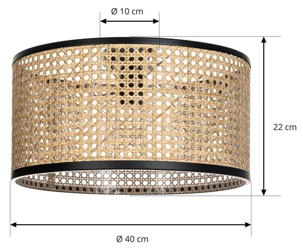 Lampa sufitowa Yaelle Lindby, możliwość ściemniania, jasne drewno, salon / jadalnia, drewno, dworkowy / rustykalny