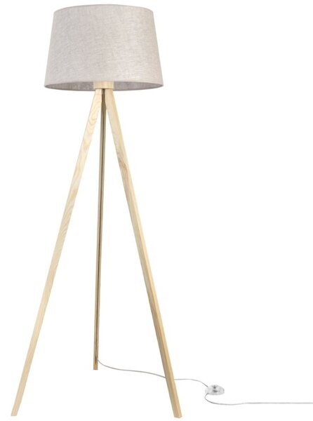 Lampa podłogowa trójnóg naturalny Light Home LH Len 1xE27 44cm abażur stożek jasny beżowy L01