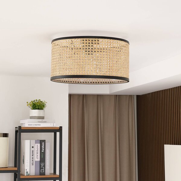 Lampa sufitowa Yaelle Lindby, możliwość ściemniania, jasne drewno, salon / jadalnia, drewno, dworkowy / rustykalny