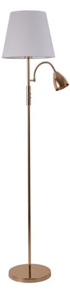 Lampa podłogowa Artemis plus, złota podstawa, biały abażur