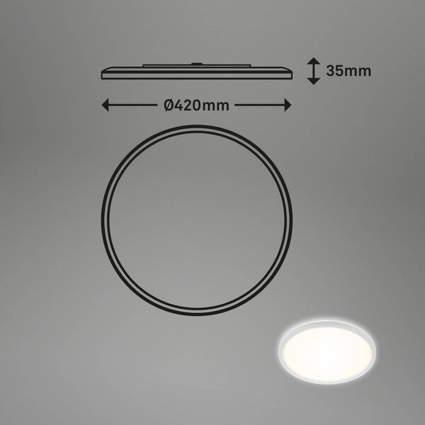 Briloner Lampa sufitowa Slim Drip, biały / opal, łazienka, tworzywo sztuczne, nowoczesny