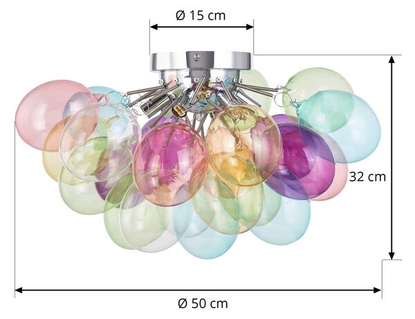 Lampa sufitowa Diborah Lucande, możliwość ściemniania, multikolor, salon / jadalnia, szkło, design