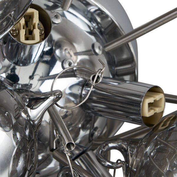 Lampa sufitowa Diborah Lucande, możliwość ściemniania, aluminiowy / szary / cynkowy, salon / jadalnia, szkło, design