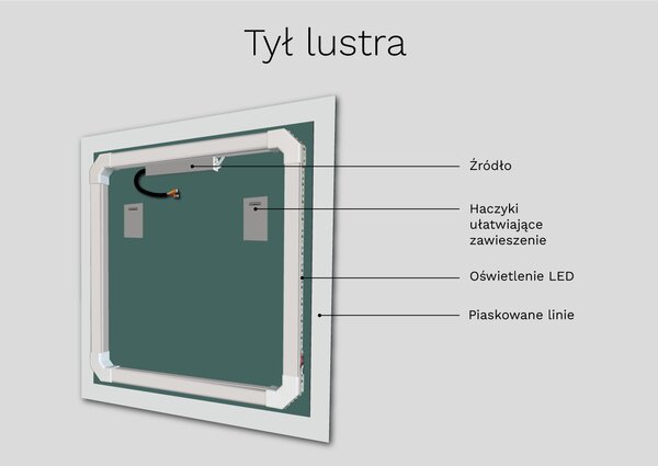 Nietypowe LED lustro do łazienki z oświetleniem A7