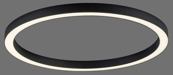 PURE Lampa sufitowa LED Lines Round, możliwość ściemniania, czarny, salon / jadalnia, aluminium, nowoczesny