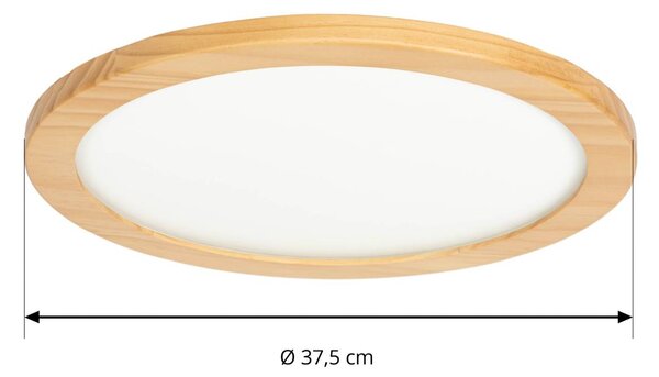 Lampa sufitowa LED Joren Lucande, możliwość ściemniania, jasne drewno, salon / jadalnia, drewno, dworkowy / rustykalny
