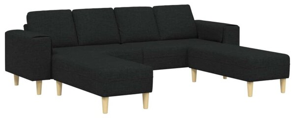 Nowoczesna sofa z ergonomicznymi podÅokietnikami i brÄ zowymi nogami w kolorze czarnym