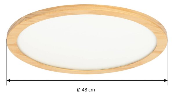 Lampa sufitowa LED Joren Lucande, możliwość ściemniania, jasne drewno, salon / jadalnia, drewno, dworkowy / rustykalny