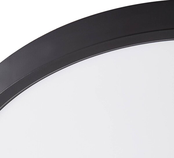 Lampa sufitowa LED Pravin Lindby, możliwość ściemniania, czarny, salon / jadalnia, tworzywo sztuczne, nowoczesny
