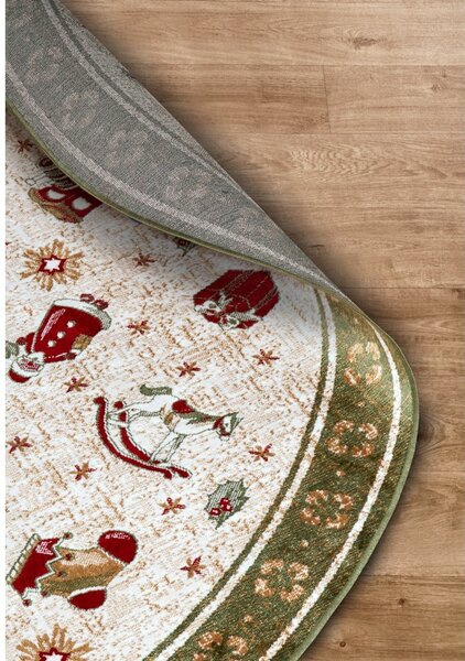 Zielony okrągły dywan z mieszanki bawełny ze świątecznym motywem ø 160 cm Toy's Delight Green Christmas – Villeroy&Boch