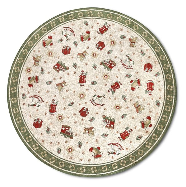 Zielony okrągły dywan z mieszanki bawełny ze świątecznym motywem ø 160 cm Toy's Delight Green Christmas – Villeroy&Boch
