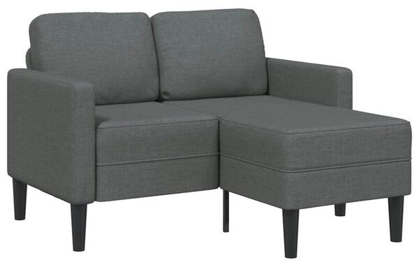 Sofa 2-osobowa z szezlongiem w ksztaÅcie litery l, ciemnoszara, 125 cm, tkanina