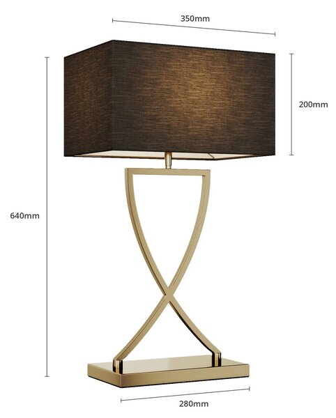 Lampa stołowa Evaine Lucande, czarny, salon / jadalnia, metal, nowoczesny