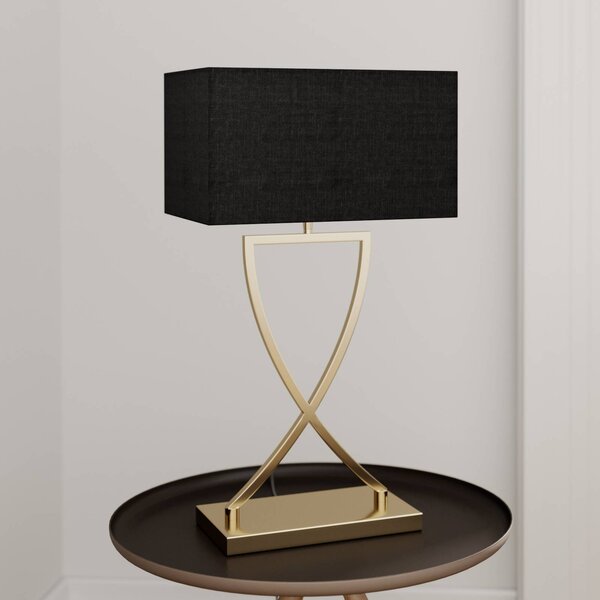 Lampa stołowa Evaine Lucande, czarny, salon / jadalnia, metal, nowoczesny