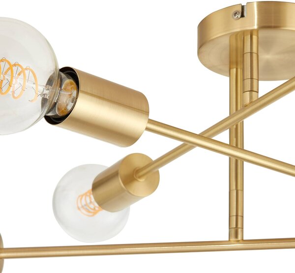 Lampa sufitowa Aloria Lindby, możliwość ściemniania, mosiężny / złoty, salon / jadalnia, metal, nowoczesny