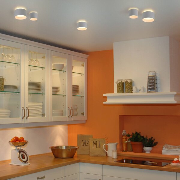 Näve Lampa sufitowa LED Trimes, możliwość ściemniania, biały / opal, salon / jadalnia, tworzywo sztuczne