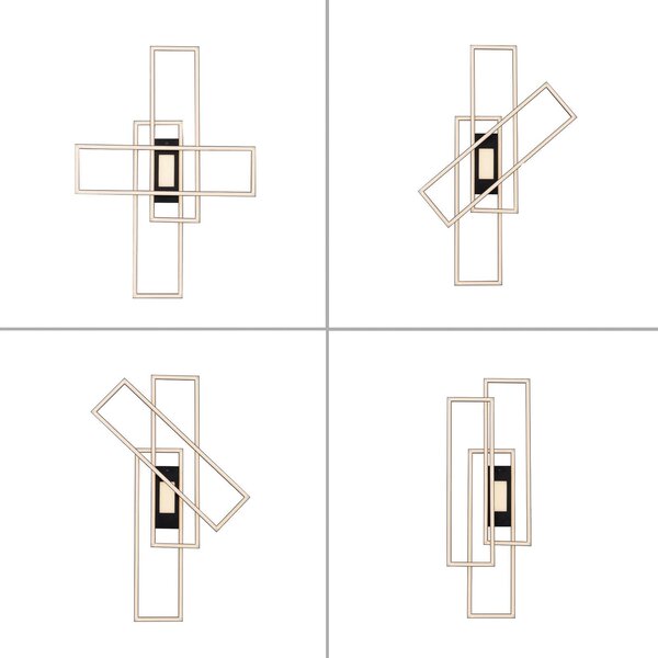 JUST LIGHT. Lampa sufitowa LED Asmin, CCT, czarna, 98,9x69,4cm