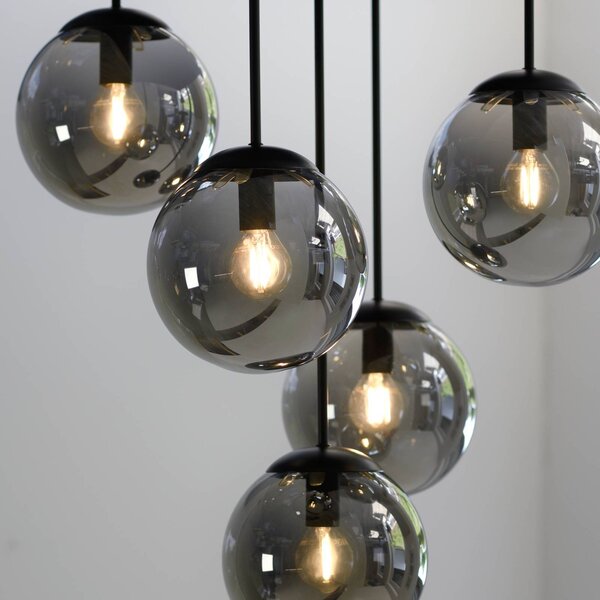 JUST LIGHT. GmbH Lampa sufitowa Big Widow, możliwość ściemniania, czarny, salon / jadalnia, metal, nowoczesny