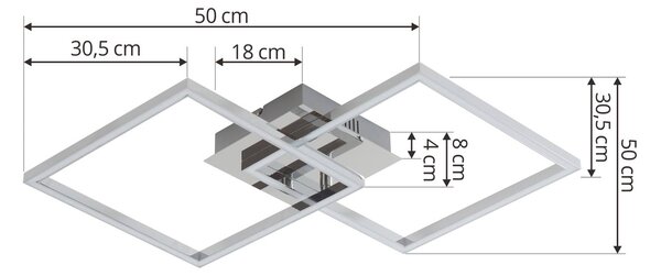 Lampa sufitowa Lindby LED Panja, 50 cm, kolor chrom, żelazo