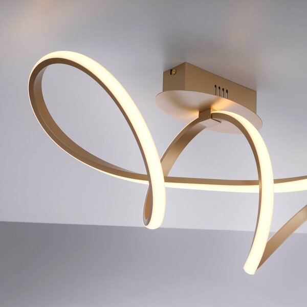 JUST LIGHT. GmbH Lampa sufitowa LED Maria, możliwość ściemniania, mosiężny / złoty, sypialnia, aluminium, nowoczesny