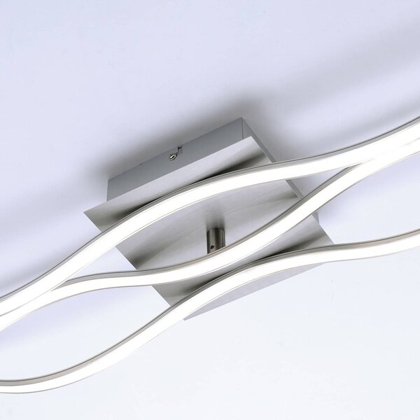 JUST LIGHT. GmbH Lampa sufitowa LED Wave, aluminiowy / szary / cynkowy, salon / jadalnia, aluminium, nowoczesny