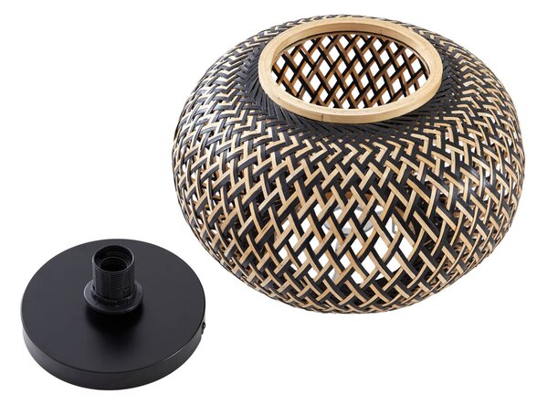 Lampa sufitowa Nerys Lindby, możliwość ściemniania, ciemne drewno, salon / jadalnia, drewno, dworkowy / rustykalny