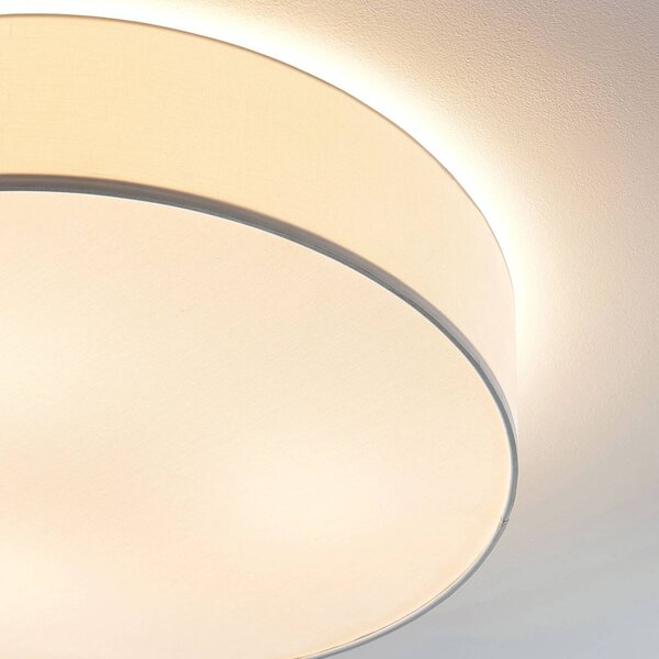 Lampa sufitowa Gordana Lindby, możliwość ściemniania, biały / opal, salon / jadalnia, tkanina / materiał / jedwab, nowoczesny