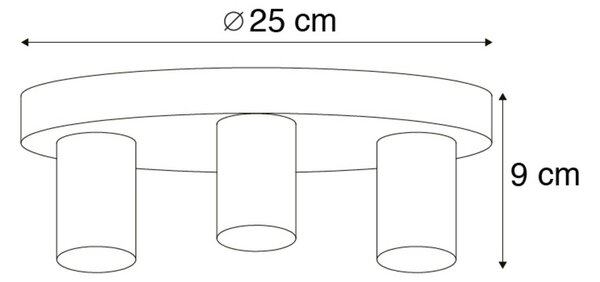 Lampa sufitowa Facil QAZQA, możliwość ściemniania, czarny, salon / jadalnia, metal