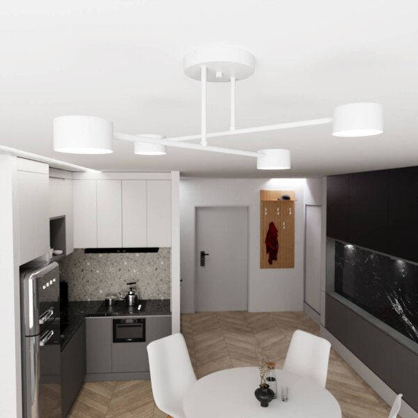 Lampa sufitowa Modus 4 EMIBIG LIGHTING, możliwość ściemniania, biały / opal, salon / jadalnia, metal, nowoczesny