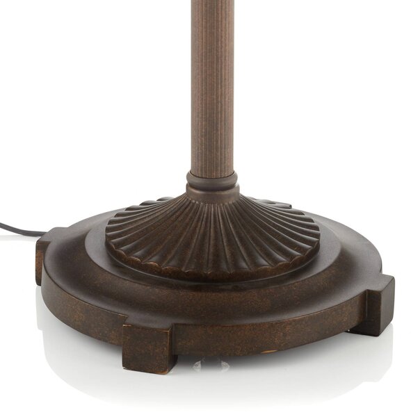 Clayre&Eef Lampa stojąca tiffany DIAMOND, kremowy / amber, salon / jadalnia, szkło, tiffany
