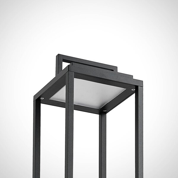 Lampa zewnętrzna Lucande LED Elaja, czarna, akumulator, USB, ściemniana Elaja Lucande, możliwość ściemniania, czarny, aluminium, nowoczesny