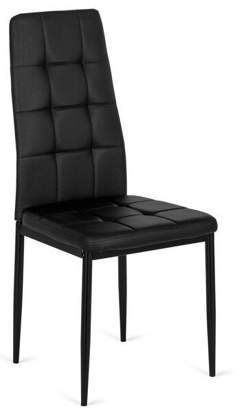 Krzesło Tapicerowane do Jadalni TEX 2 Czarne Ekoskóra Nowoczesne Loft
